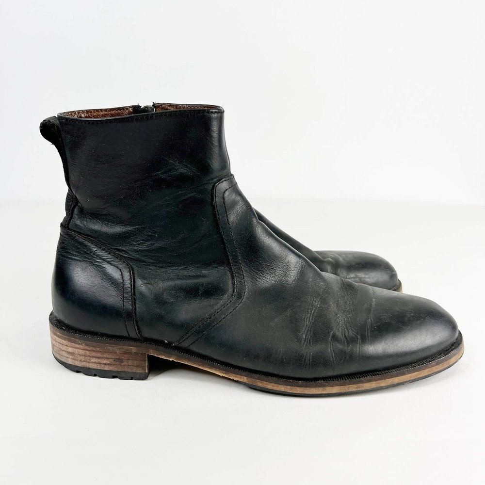 Blake Mckay Black Leather Chelsea Zip Boots - 8.5